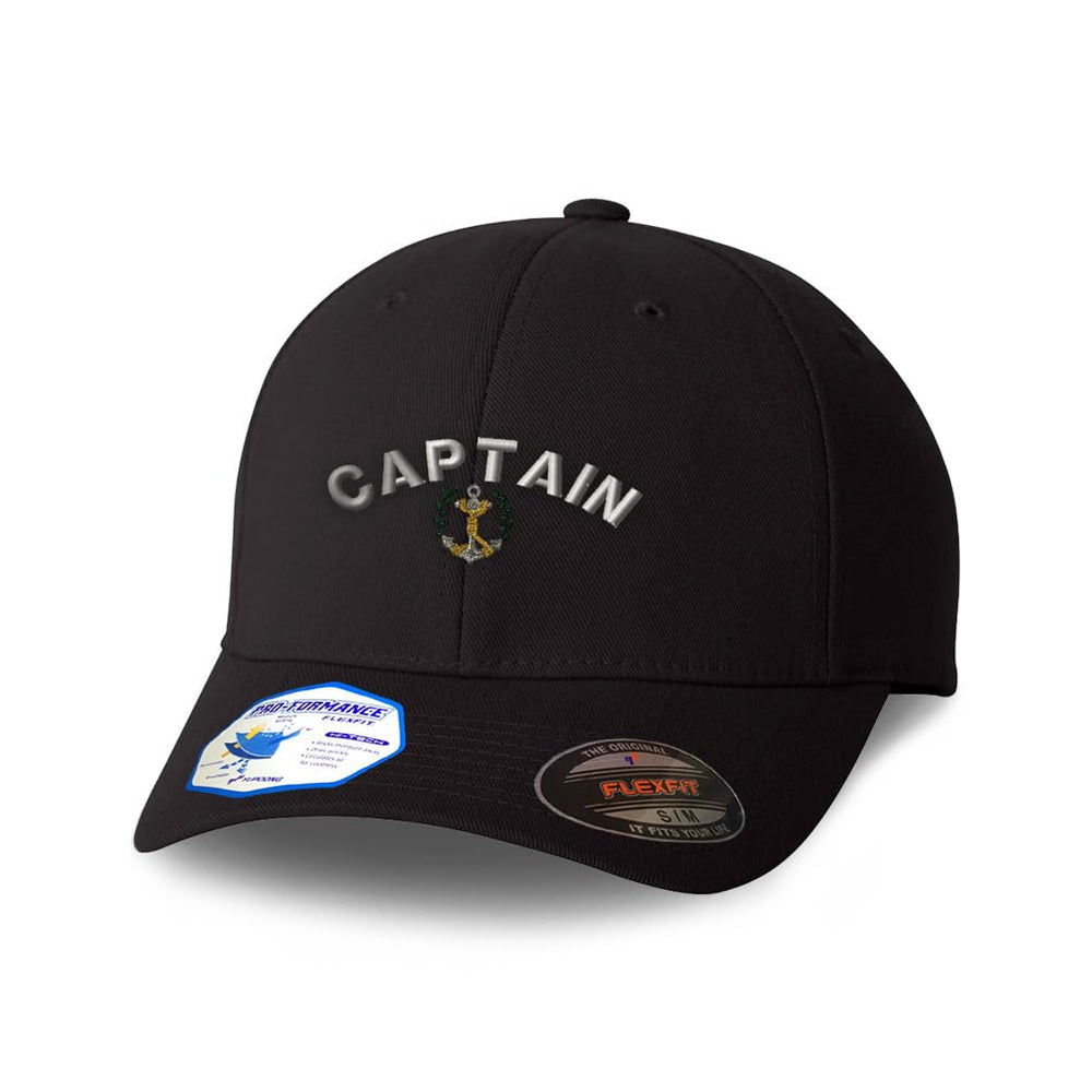 Speedy Pros Flexfit cap with Captain Anchor Sailing embroidery for nautical style.