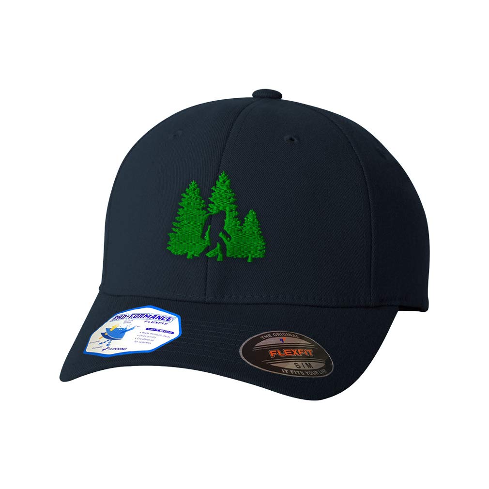 Speedy Pros Flexfit Woods Bigfoot A embroidery front view for bold Sasquatch style