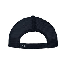 Speedy Pros low crown mesh golf snapback hat with navy color, offering airflow and adjustable fit.