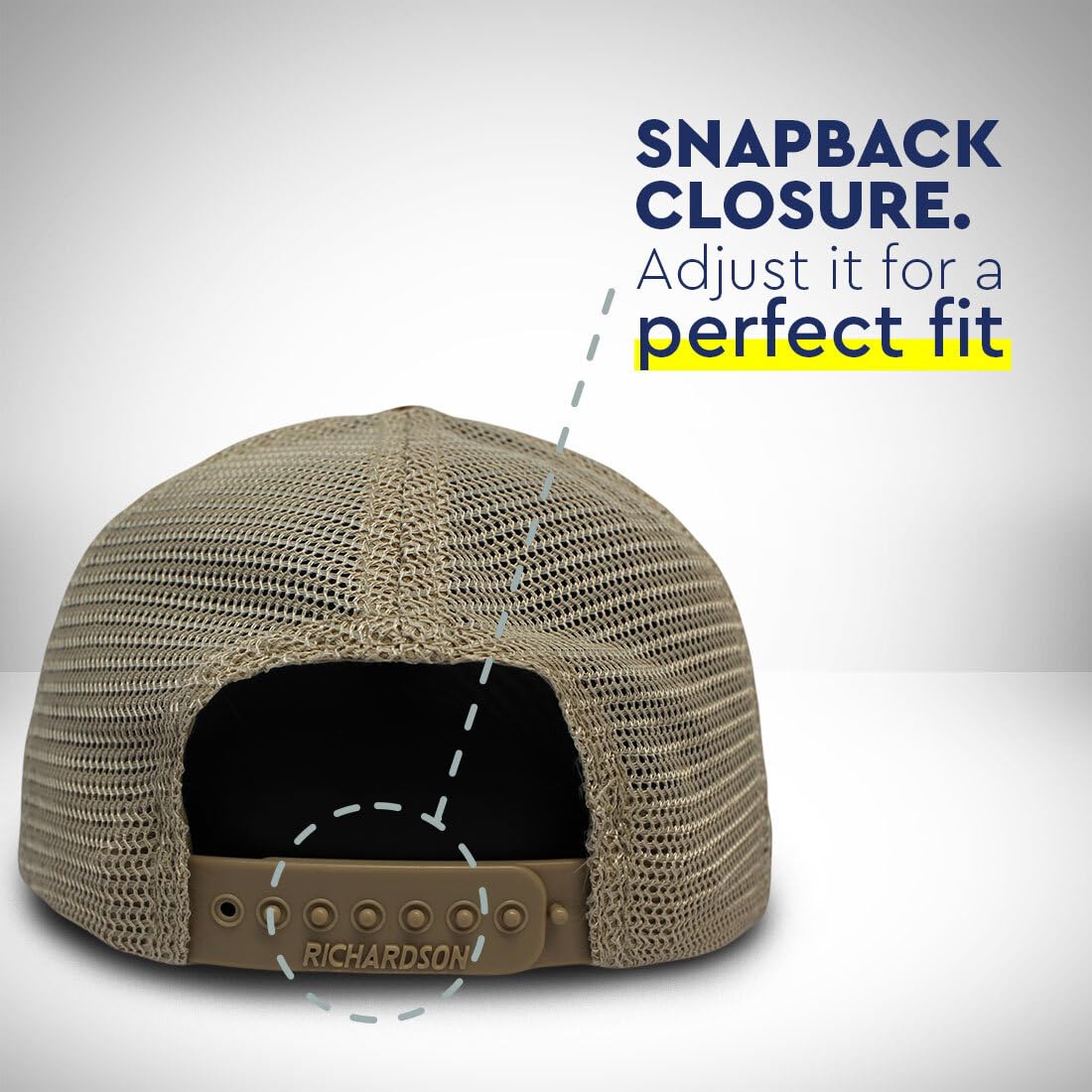 Speedy Pros Richardson snapback closure provides adjustable comfort.