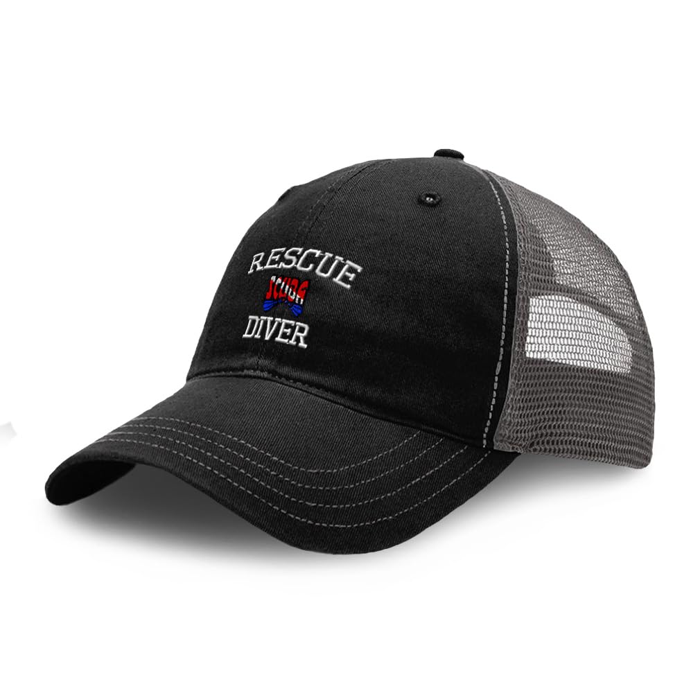 Speedy Pros Richardson Soft Mesh Cap with Rescue Diver embroidery, ideal for ocean lovers.