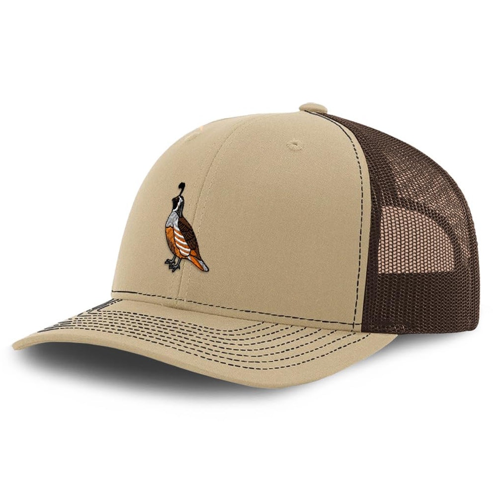 Speedy Pros Richardson trucker hat with valley quail embroidery for outdoor style.