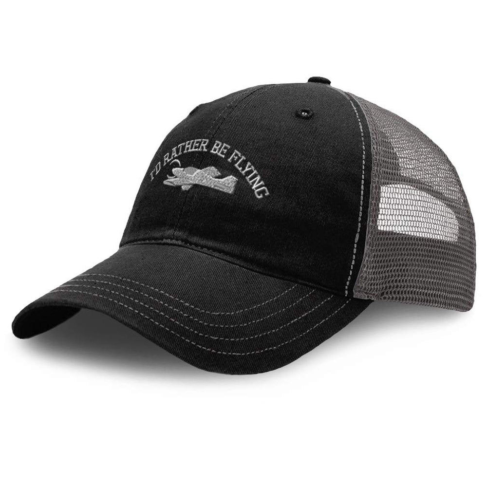 Speedy Pros Richardson trucker hat front view with embroidery and black charcoal.