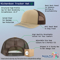 Speedy Pros Richardson Trucker Hat side view showing embroidery and breathable mesh.