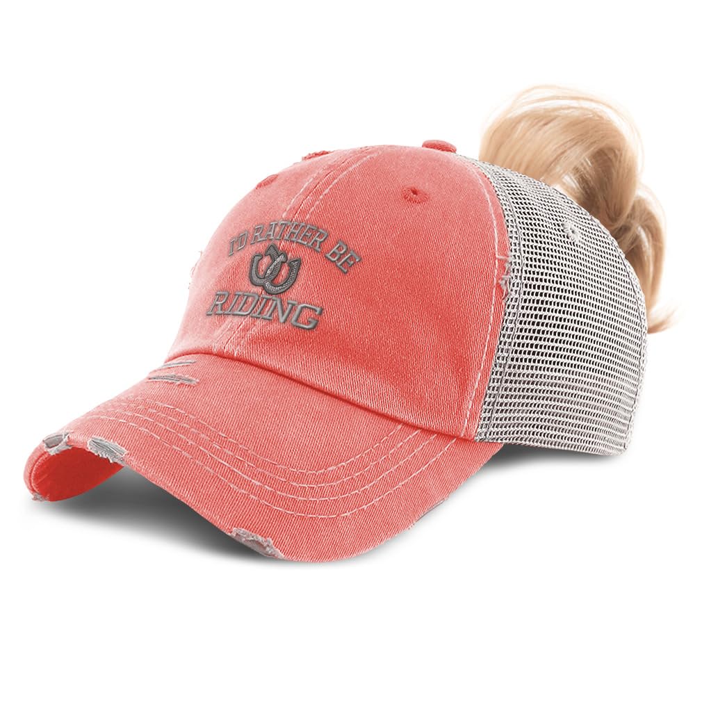 Speedy Pros women's ponycap featuring horseshoes embroidery for a stylish equestrian look.