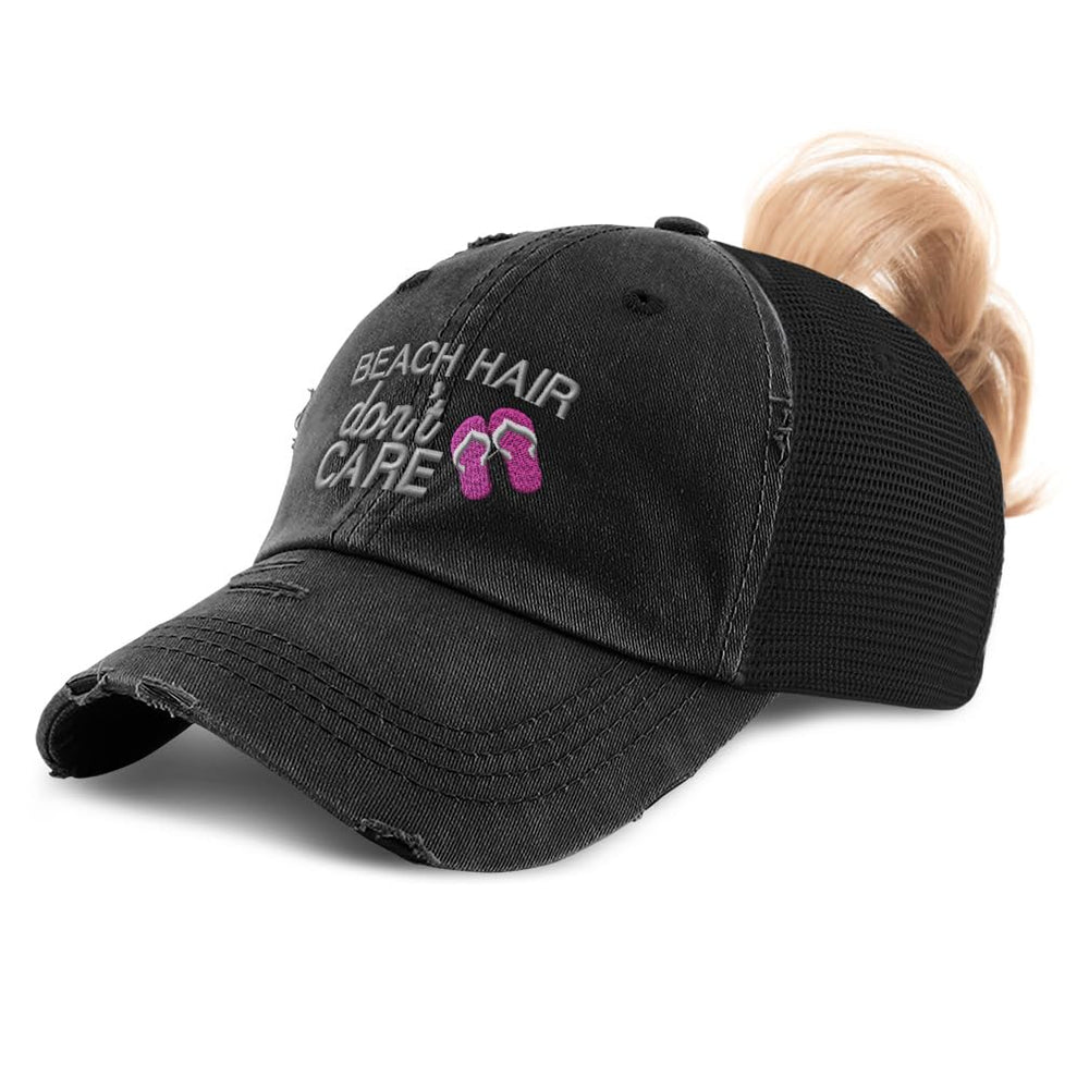 Speedy Pros women's ponytail cap front view with breathable 100% cotton for all-day comfort