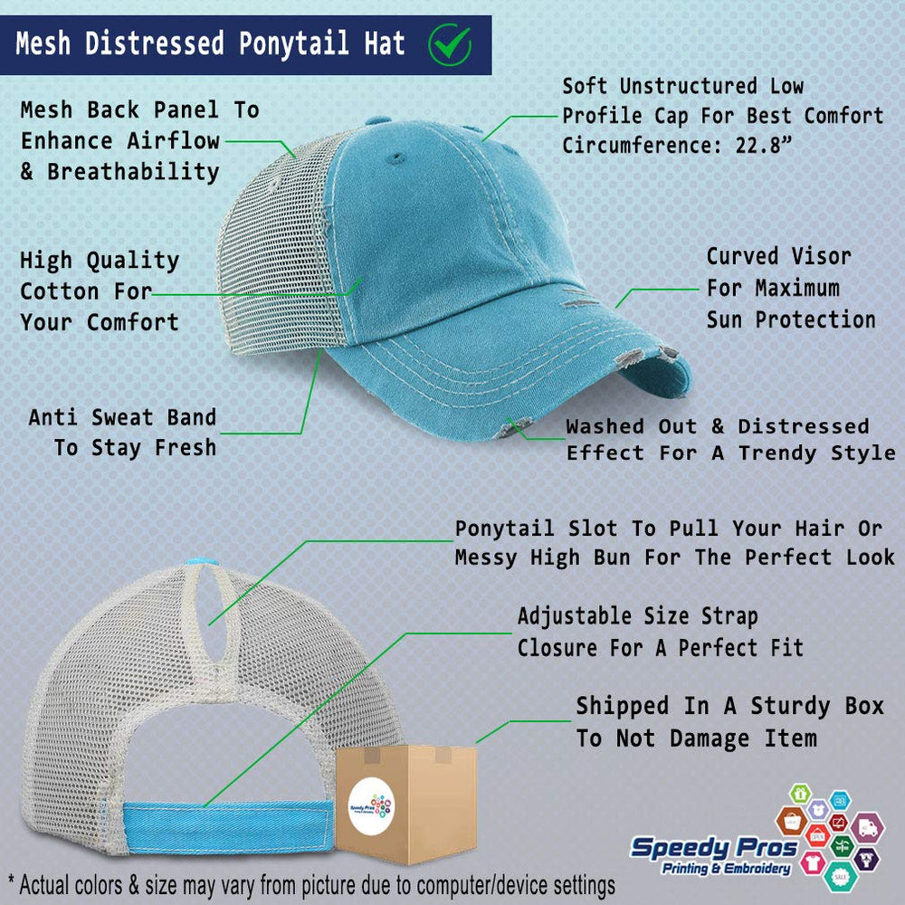 Speedy Pros cap showing embroidered 'soccer mom life' detail