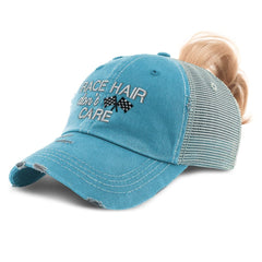 Speedy Pros women's ponytail cap with race design for sunny days and casual runs.
