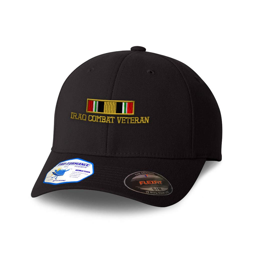 Speedy Pros flexfit hat with Iraq combat veteran flag embroidery for all-day comfort.