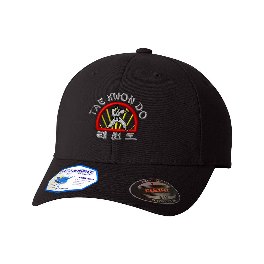 Speedy Pros Flexfit hat with Tae Kwon Do embroidery for stylish martial arts wear