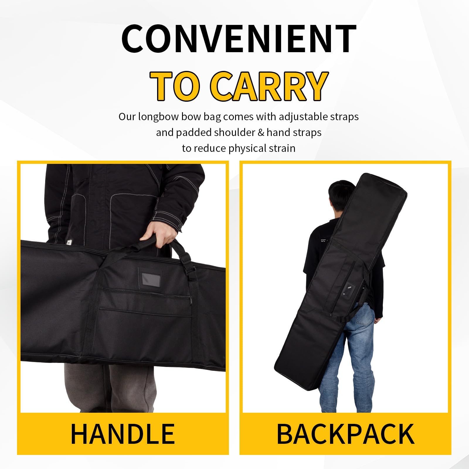 SPG archery bow case shoulder-strap-padded-comfort cushions shoulders during mobility.