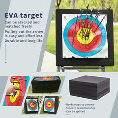 SPG archery target stackable thickness pieces illustrate adjustable bow compatibility.