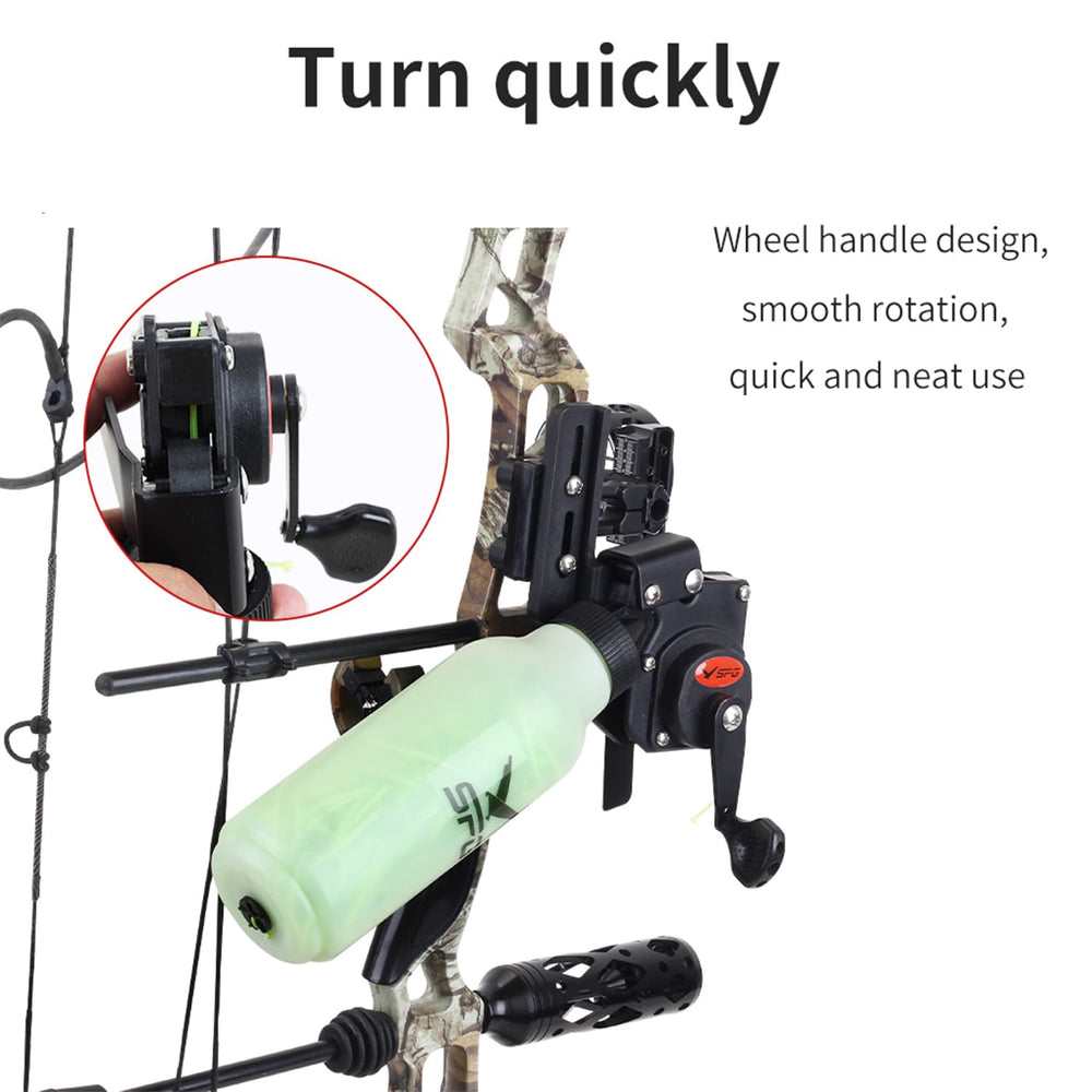SPG Bowfishing Reel wind/unwind design enables smooth operation on water