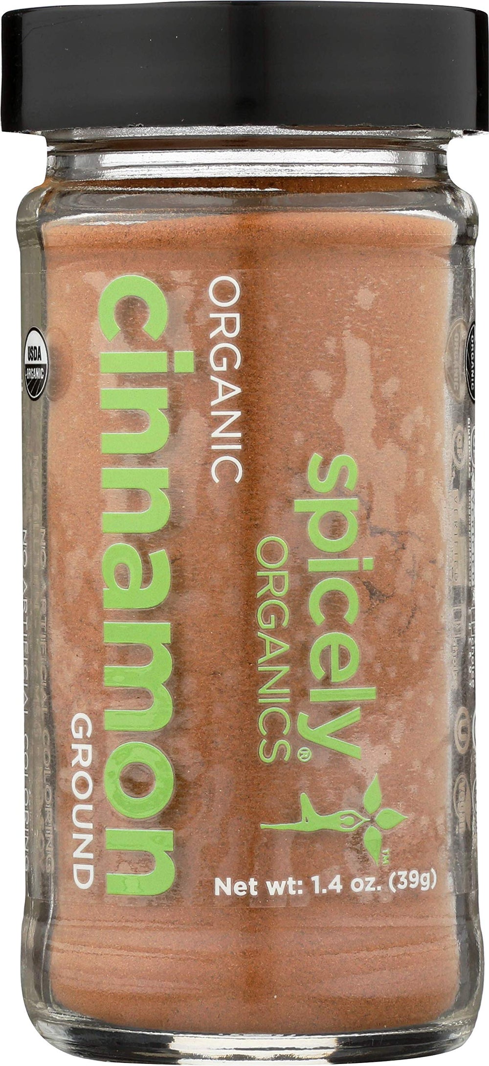 Spicely Organic certification badge highlights gluten-free and organic standards.