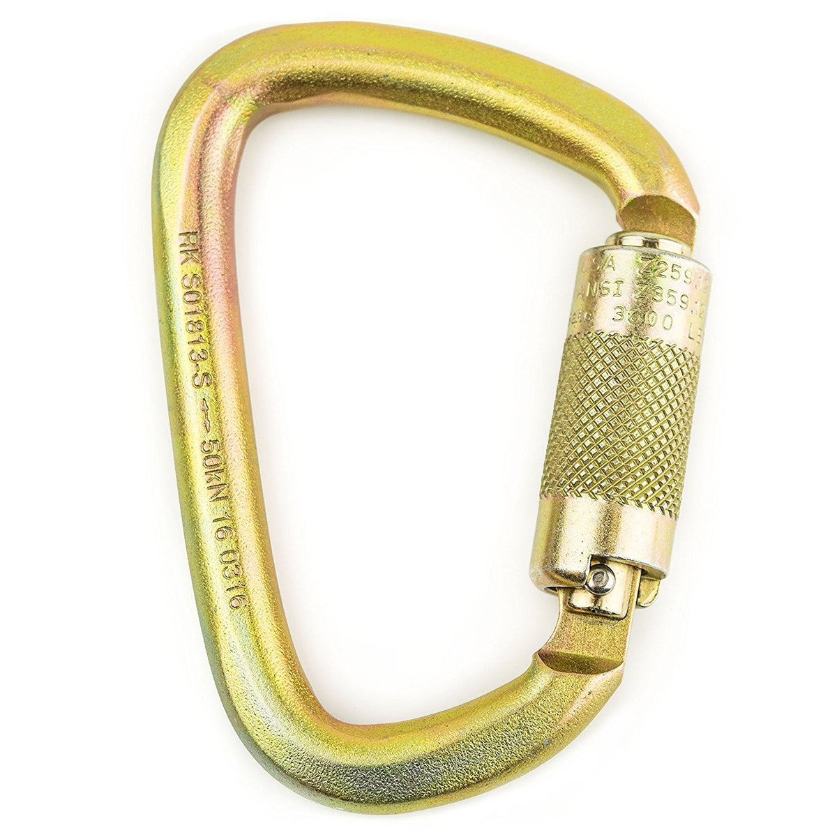 Spidergard S01813 steel carabiner with 50 kN rating for heavy-duty clipping.
