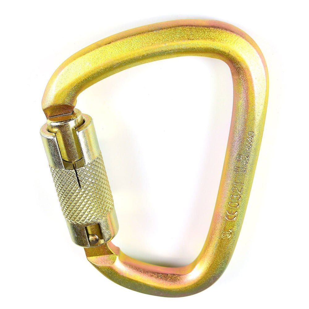 Spidergard twist auto-lock gate enables quick, secure clipping in rugged work sites.