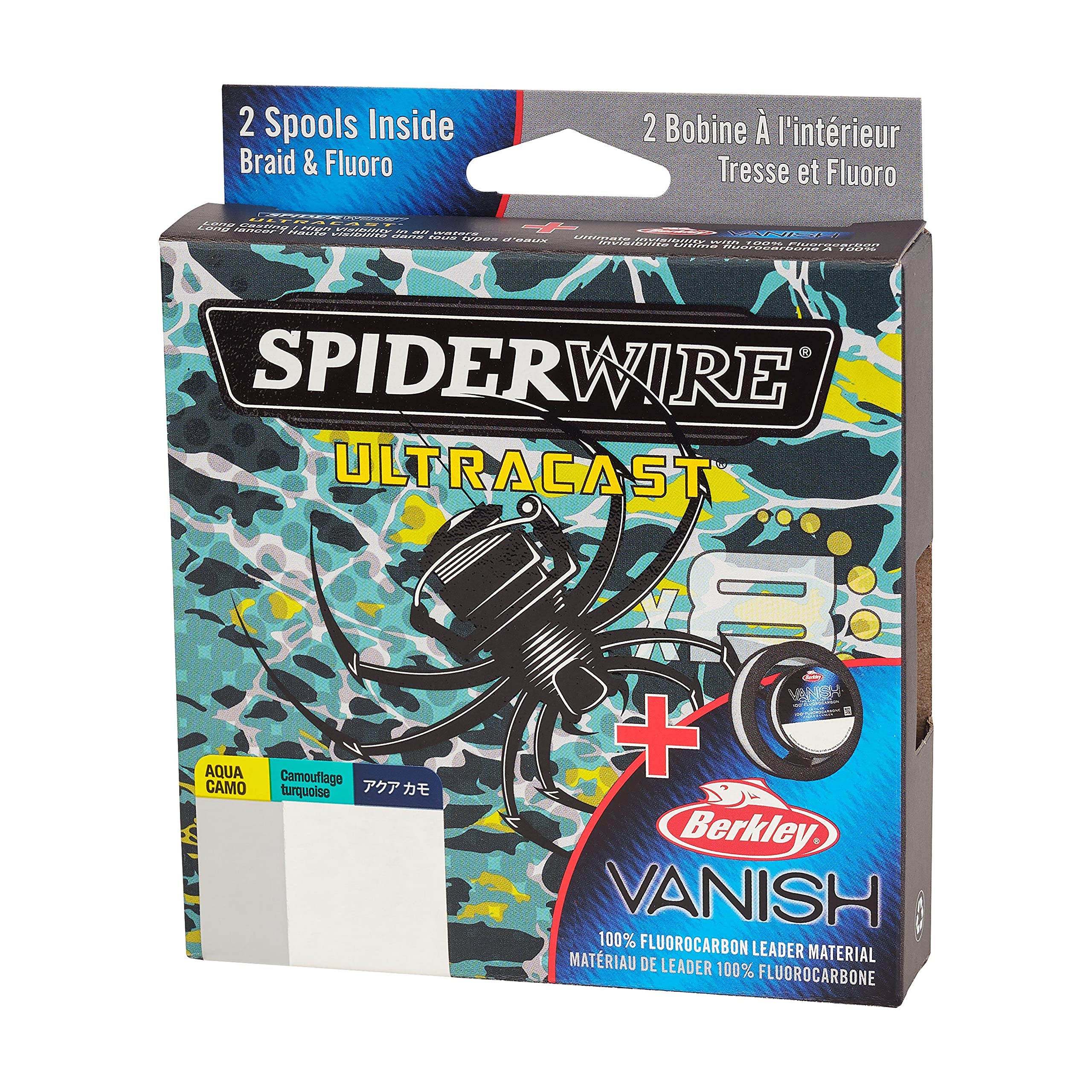 SpiderWire dual-spool pack box showcases two spools in one convenient package.