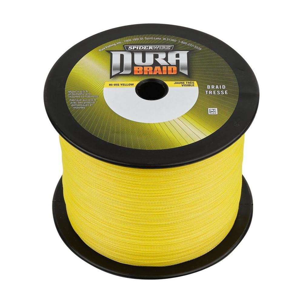 SpiderWire DuraBraid closeup reveals tough braid for abrasion resistance on rocky shore fishing.
