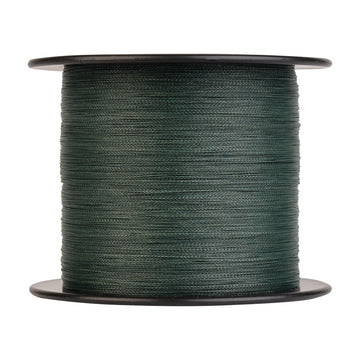 SpiderWire DuraBraid moss-green spool highlighting 3000-yard length.