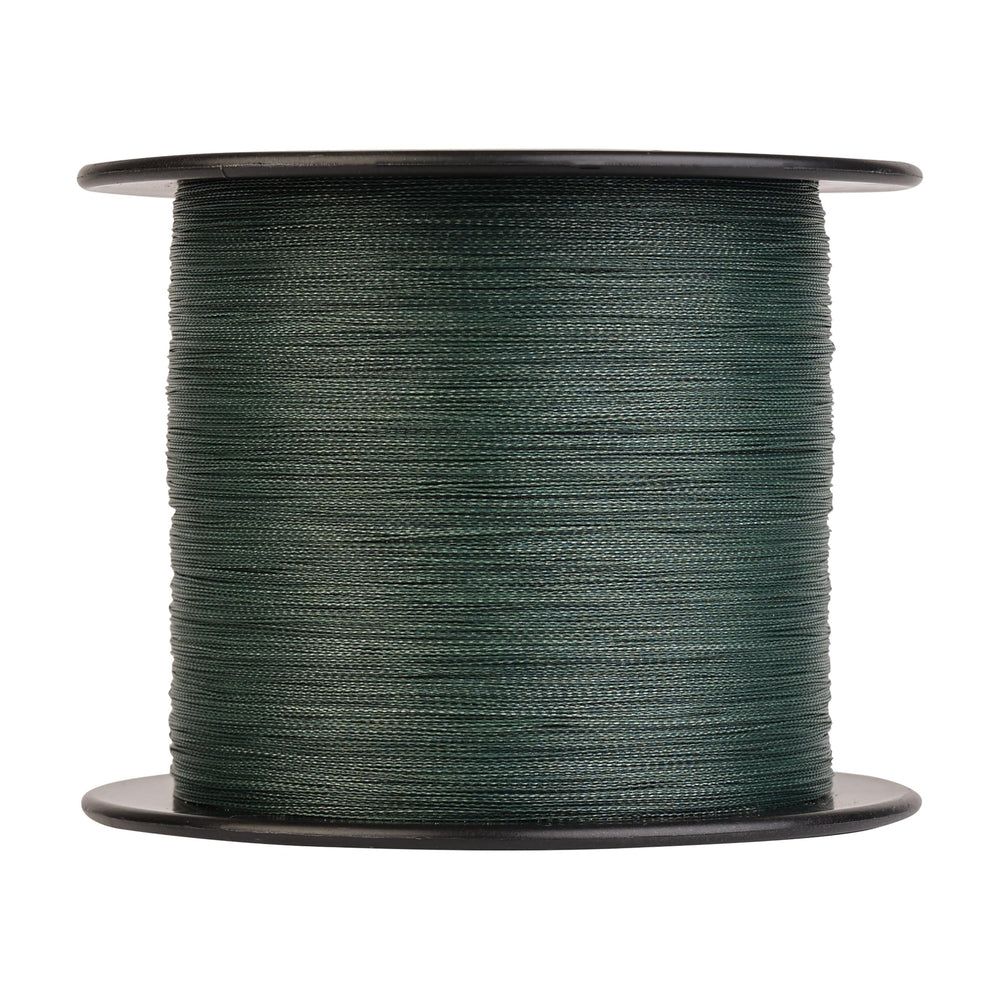 SpiderWire DuraBraid moss-green spool highlighting 3000-yard length.