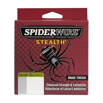 SpiderWire Stealth Braid uses Dyneema fiber for high strength per diameter.