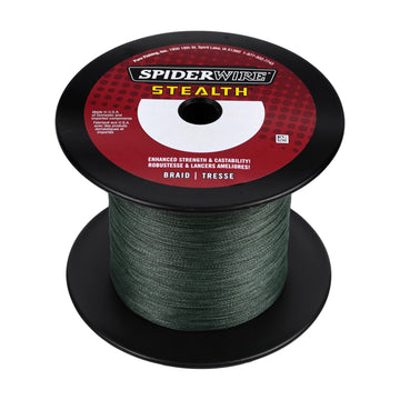 SpiderWire Stealth Braid 1500yards spool showing durable, smooth line for long casts.