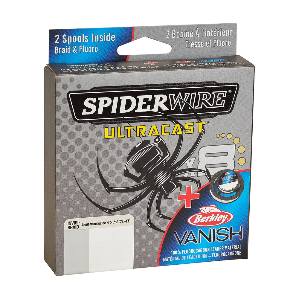 SpiderWire Ultracast translucent 30lb braid highlighting long casting and sensitivity.