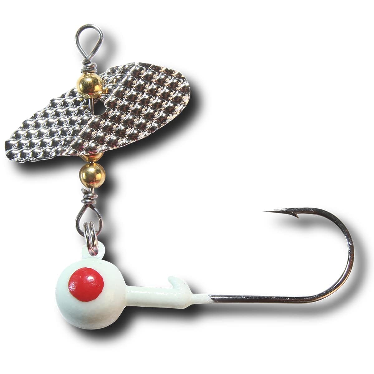 Spin A Jig by PK Lures Glow Red Dot 3/8 oz 4 Pack Junior image