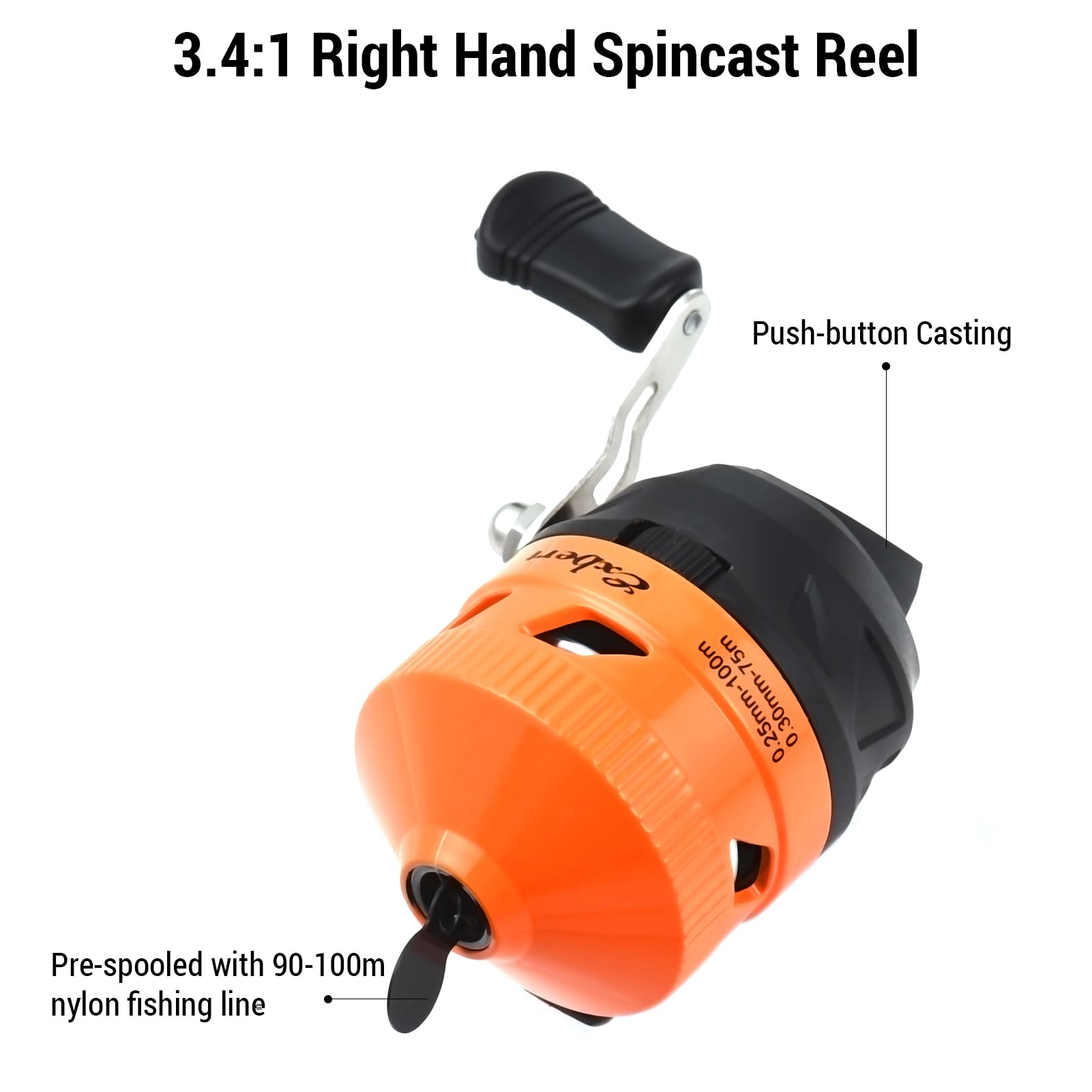 Stainless steel pick-up pin on spincast reel