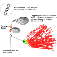 Assorted SHADDOCK spinner baits 9pcs kit in different colors