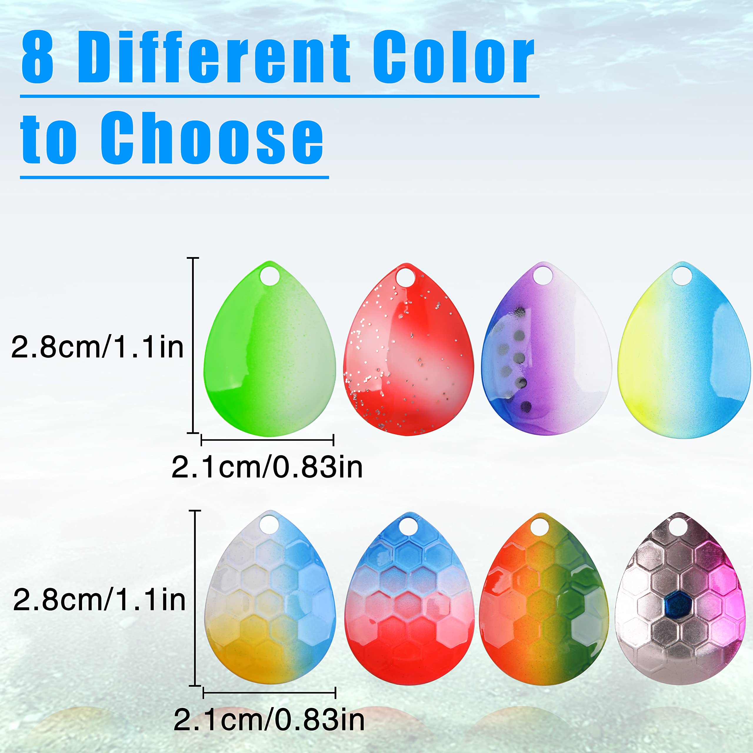 Hammered spoon blades for fishing lures - rainbow finish