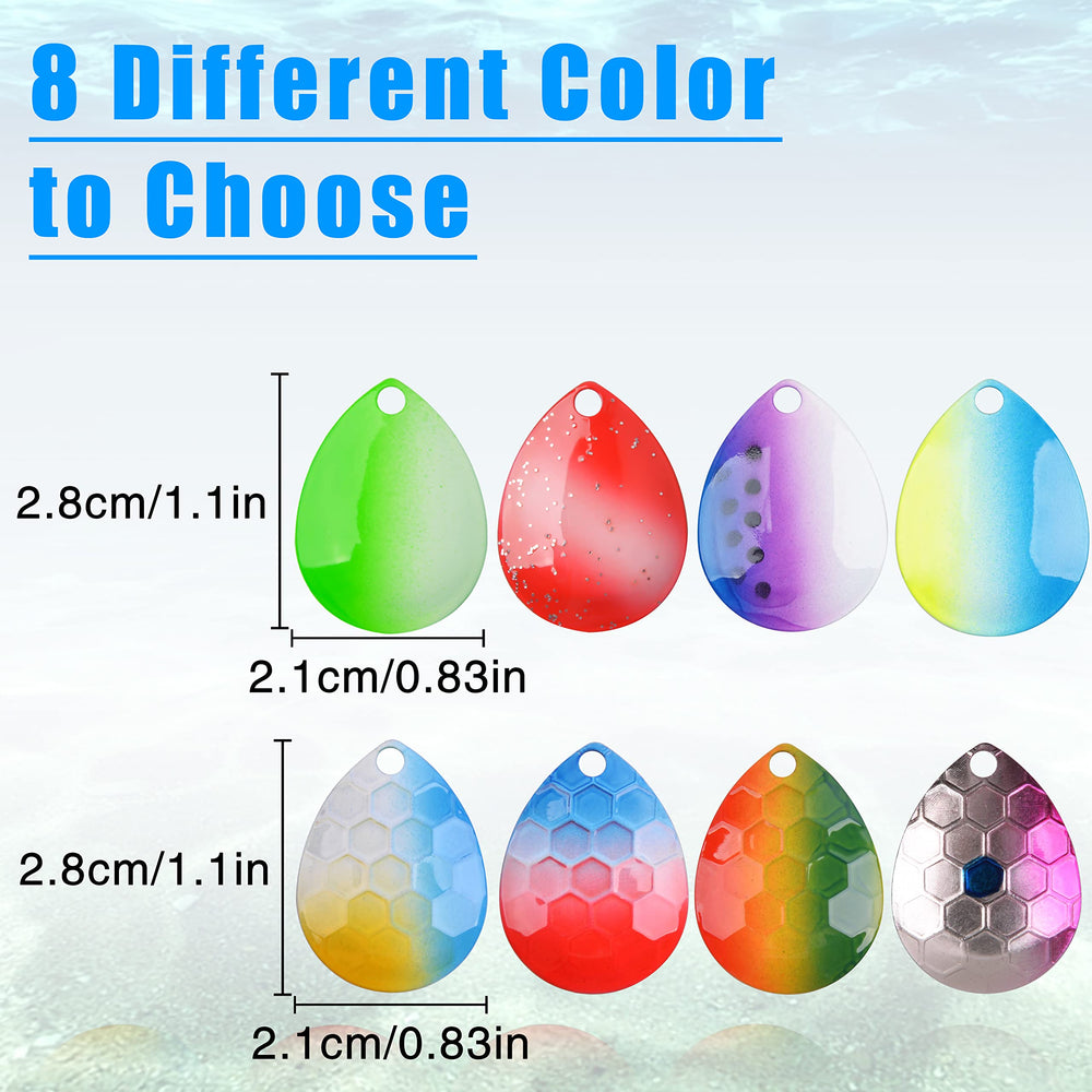 Hammered spoon blades for fishing lures - rainbow finish