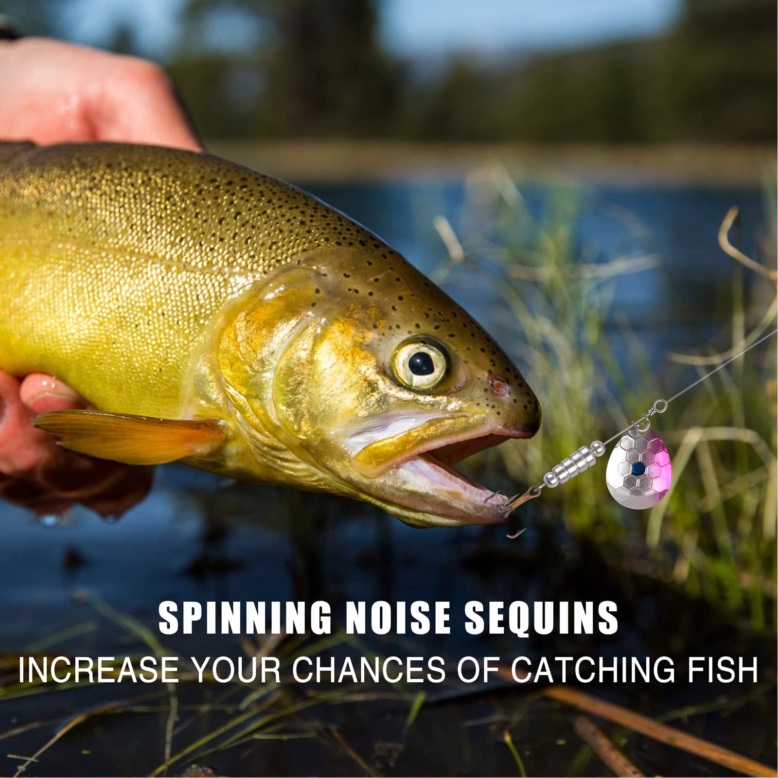 DIY spinner lure kit with colorful hammered Colorado blades