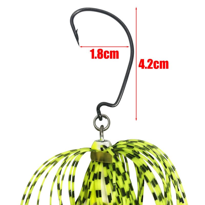 Lifelike jig heads and silicone skirts on spinnerbait lures