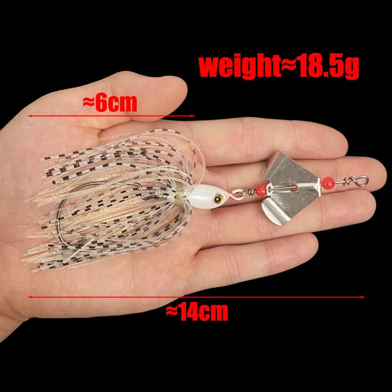 Buzzbait and spinnerbait lures suitable for freshwater and saltwater