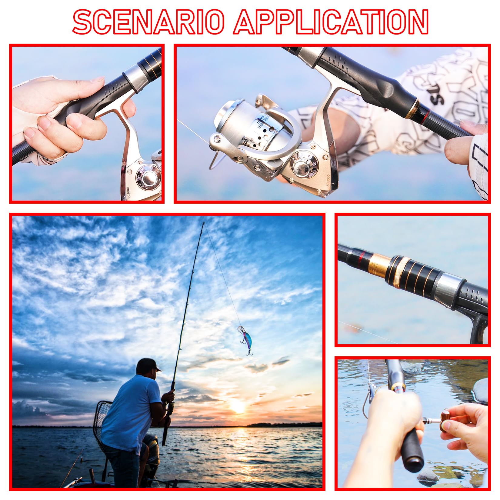 Two 3000-series spinning reels