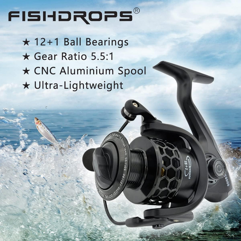 Matte black spinning fishing reel