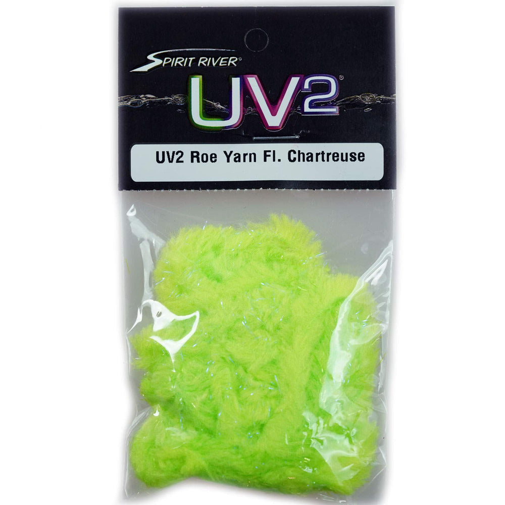 Spirit River UV2 Roe Yarn image showing fluorescing color for egg patterns in fly tying