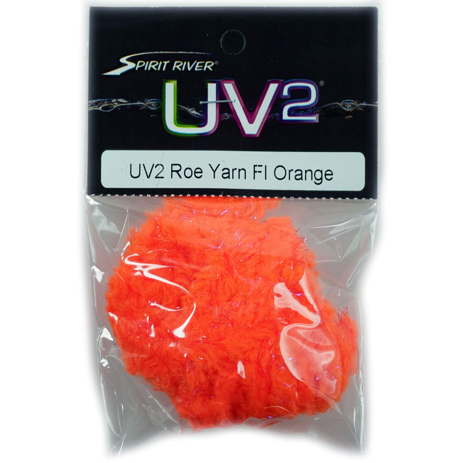 Spirit River UV2 Roe Yarn in fluorescent orange for egg patterns and hotspot nymphs
