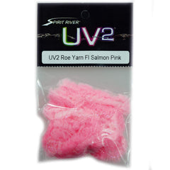 Spirit River UV2 Roe Yarn in fluorescent Salmon Pink for egg patterns