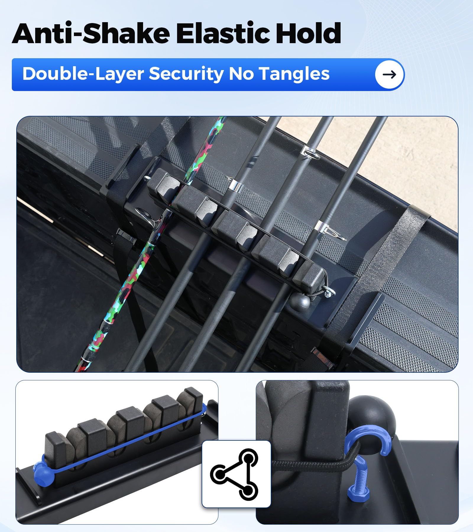 SPIRRELAB EVA foam slots cushion rods and reduce scratches on transport.