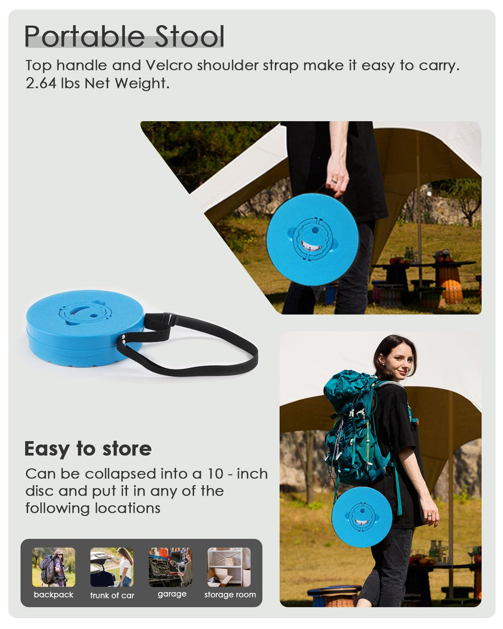 Spisces heavy-duty stool withstands 800lbs for reliable outdoor seating.