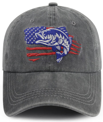 Splash Brothers USA Flag Fishing Hat - Embroidered Cap for Men and Women