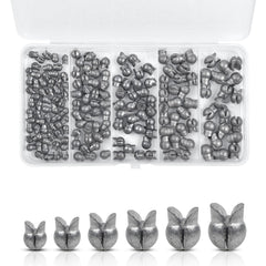 Split Shot Fishing Weights Sinkers 170pcs in reusable plastic box