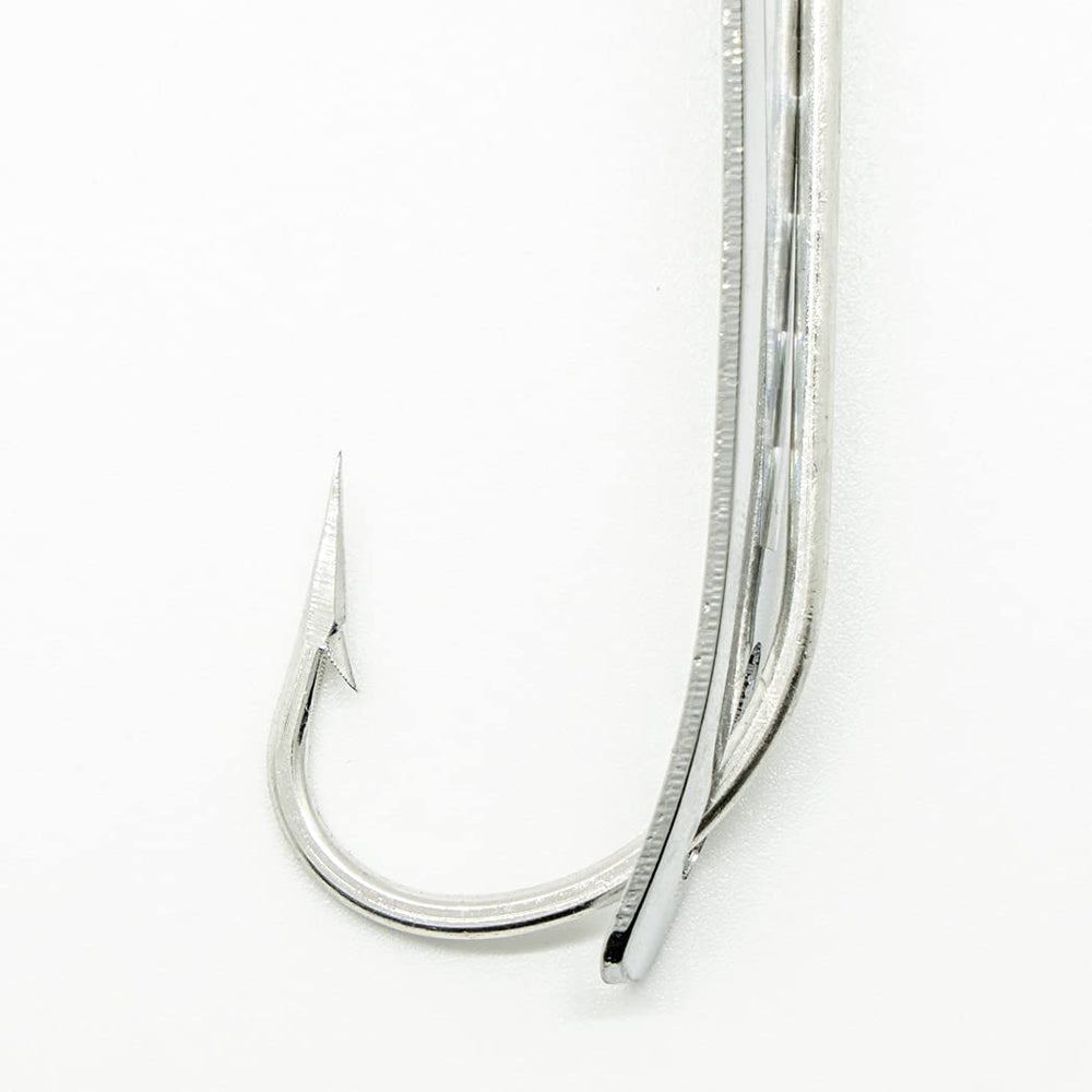 Ready-to-fish silver spoon lure with 4 1/2 inch blade and durable metal design