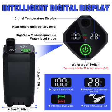 Spopal portable shower battery status indicates long lasting power for trips