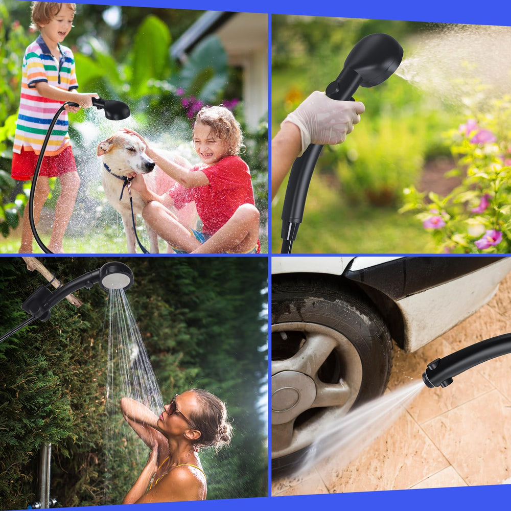 Spopal portable shower on beach scene for pet cleaning and car wash use