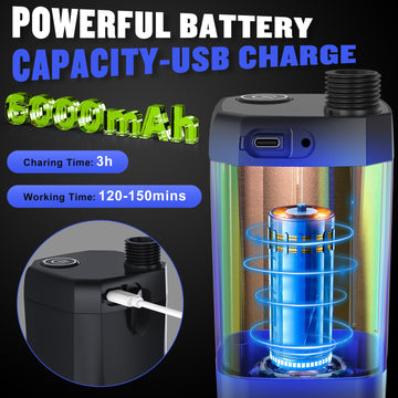 Spopal portable shower LED display shows battery and temperature for safe use