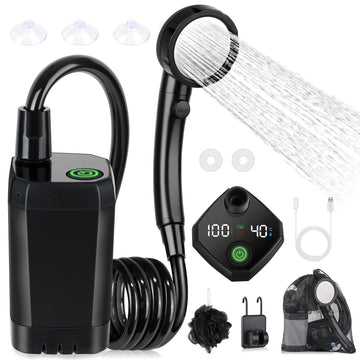 Spopal portable shower overview highlights compact outdoor setup for easy transport