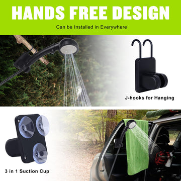 Spopal portable shower use-cases include beach trips, pet baths, and car cleaning.